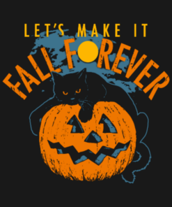 Halloween Pumpkin Cat Lets Make It Fall Forever T shirt 2