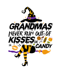 Halloween Witches Grandmas never run out of kisses or candy t-shirt 1 Halloween Witches Grandmas never run out of kisses or candy t shirt 2