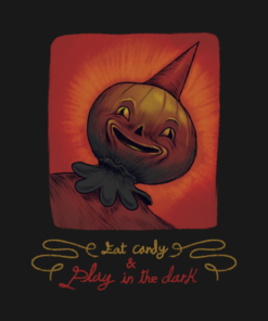 Halloween eat candy and play in the dark T shirt 2
