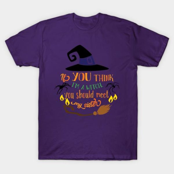 Halloween if you think I’m a witch you should meet my sister t-shirt