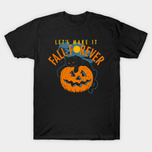 Halloween lets make it fall forever Black Cat Pumpkin Halloween T shirt 1