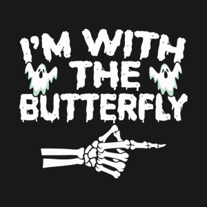 Halloween skeleton I’m with the butterfly t-shirt