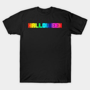 Halloween text in rainbow T-shirt