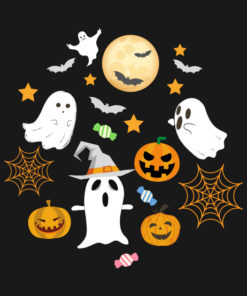 Halloween white ghost pumpkin t-shirt 1 Halloween white ghost pumpkin t shirt 2