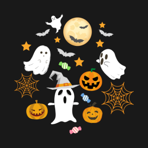 Halloween white ghost pumpkin t shirt 2