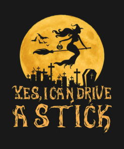 Halloween yes I can drive a stick T shirt 2