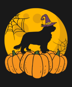 Halloweens Day Newfoundland Dog pumpkin T shirt 2