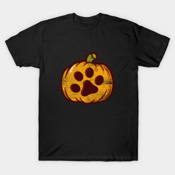 Halloween’s Day cute dog paw pumpkin T-shirt