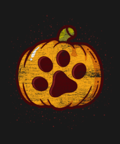 Halloweens Day cute dog paw pumpkin T shirt 2