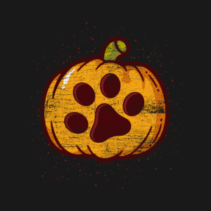 Halloweens Day cute dog paw pumpkin T shirt 2