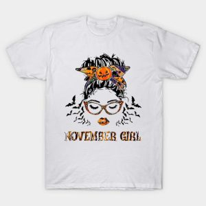 Happy Halloween November girl bats t-shirt