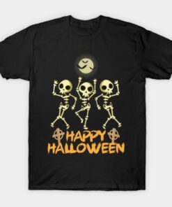 Happy Halloween Skeleton T shirt 1