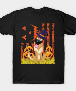 Happy Halloween US Flag King Shepherd witch pumpkins T shirt 1