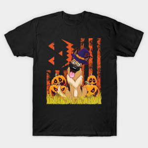 Happy Halloween US Flag King Shepherd witch pumpkins T shirt 1