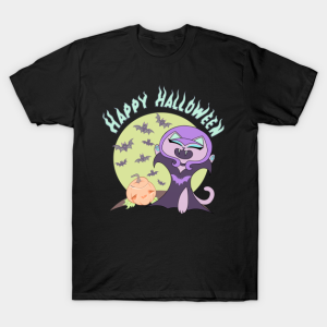 Happy Halloween Witch cat T shirt 1