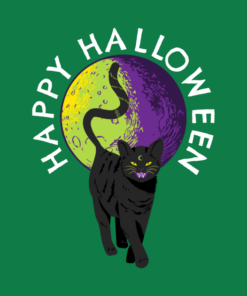 Happy Halloween Witches Black Cat Full Moon T shirt 2