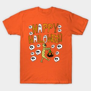 Happy Halloween mummy skull T-shirt