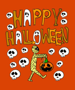 Happy Halloween mummy skull T shirt 2