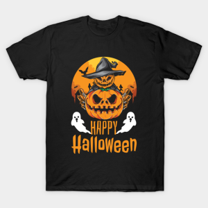 Happy Halloween pumpkin skull T-shirt