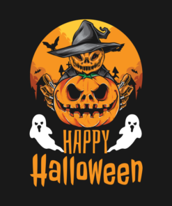Happy Halloween pumpkin skull T-shirt 1 Happy Halloween pumpkin skull T shirt 2