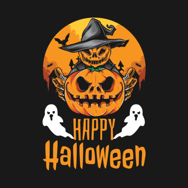 Happy Halloween pumpkin skull T-shirt