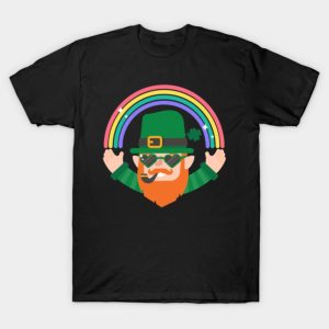 Happy St. Patrick’s Day Leprechaun rainbow character funny 2023 T-shirt
