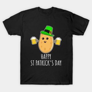 Happy St. Patrick’s Day Potato with beer T-shirt
