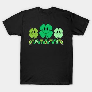 Happy St. Patrick’s Day Shamrocks smile funny 2023 T-shirt