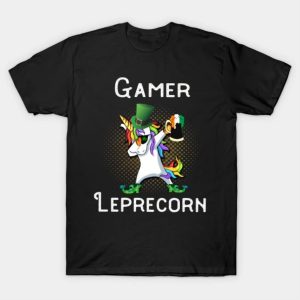 Happy St. Patrick’s Day Unicorn gamer Leprecorn beer funny 2023 T-shirt