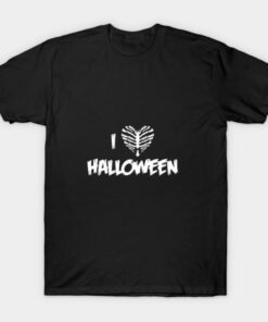 Heart I love Halloween T shirt 1