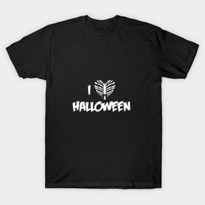 Heart I love Halloween T shirt 1