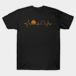 Heartbeat Pumpkin Halloween T shirt 1