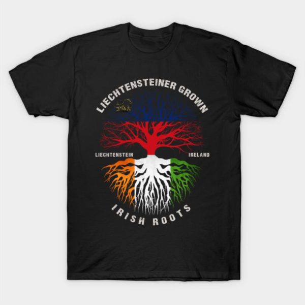 Liechtensteiner Grown Irish Roots Ireland Flag T-Shirt