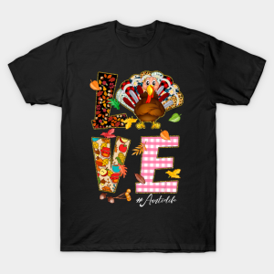 Love Auntie Life Turkey Leopard Thanksgiving auntielife T Shirt 1