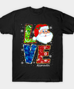 Love Mamaw Life Santa Leopard Thanksgiving mamawlife T Shirt 1