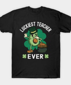 Luckiest Teacher Ever St Patricks Day Avocado T Shirt 1