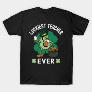 Luckiest Teacher Ever, St Patricks Day Avocado T-Shirt