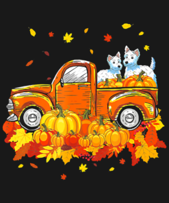 Maltese Pumpkin Truck Halloween Thanksgiving T Shirt 2