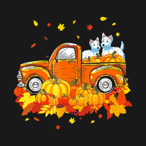 Maltese Pumpkin Truck Halloween Thanksgiving T-Shirt