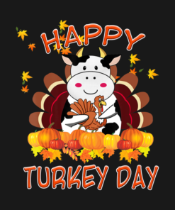 Men's Funny Cow Happy Turkey Day Thanksgiving T-Shirt 1 Mens Funny Cow Happy Turkey Day Thanksgiving T Shirt 2