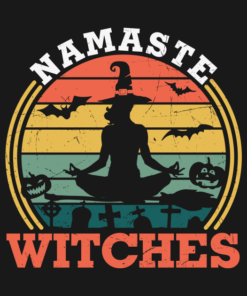 Namaste Witches Yoga vintage Halloween T-shirt 1 Namaste Witches Yoga vintage Halloween T shirt 2