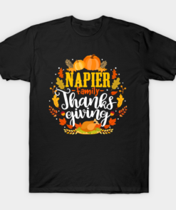 Napier Family Thanksgiving Turkey Pumpkin T Shirt 1