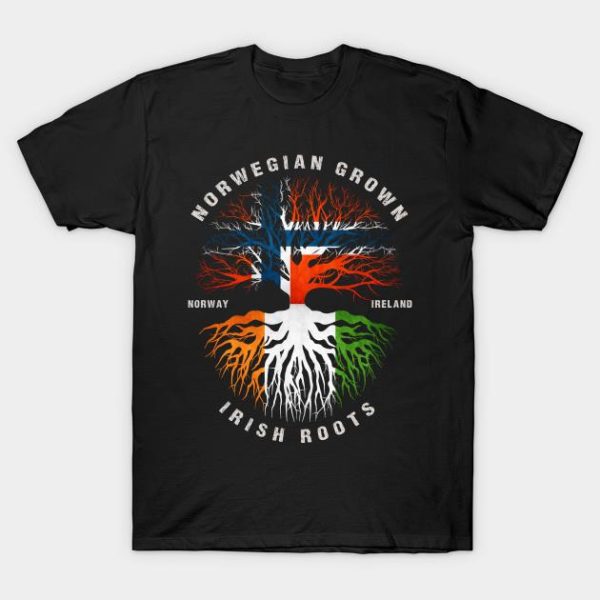 Norwegian Grown Irish Roots Ireland Flag T-Shirt