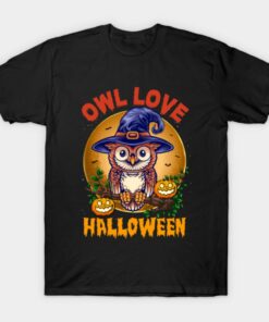 Owl Love Halloween T Shirt 1