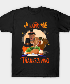 Pitbull Happy Thanksgiving Pilgrim Turkey Funny T Shirt 1