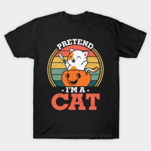 Pretend Im a Cat Pumpkin vintage Halloween T shirt 1