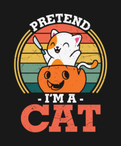 Pretend I'm a Cat Pumpkin vintage Halloween T-shirt 1 Pretend Im a Cat Pumpkin vintage Halloween T shirt 2