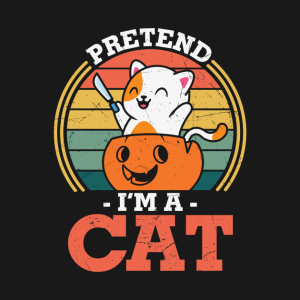 Pretend Im a Cat Pumpkin vintage Halloween T shirt 2