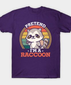Pretend Im a Raccoon Pumpkin vintage Halloween T shirt 1