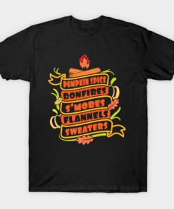 Pumpkin Spice Bonfires And Sweaters Thanksgiving Funny T shirt 1